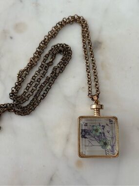 Vintage forget me not Floral Pendant Necklace purchased in Rome